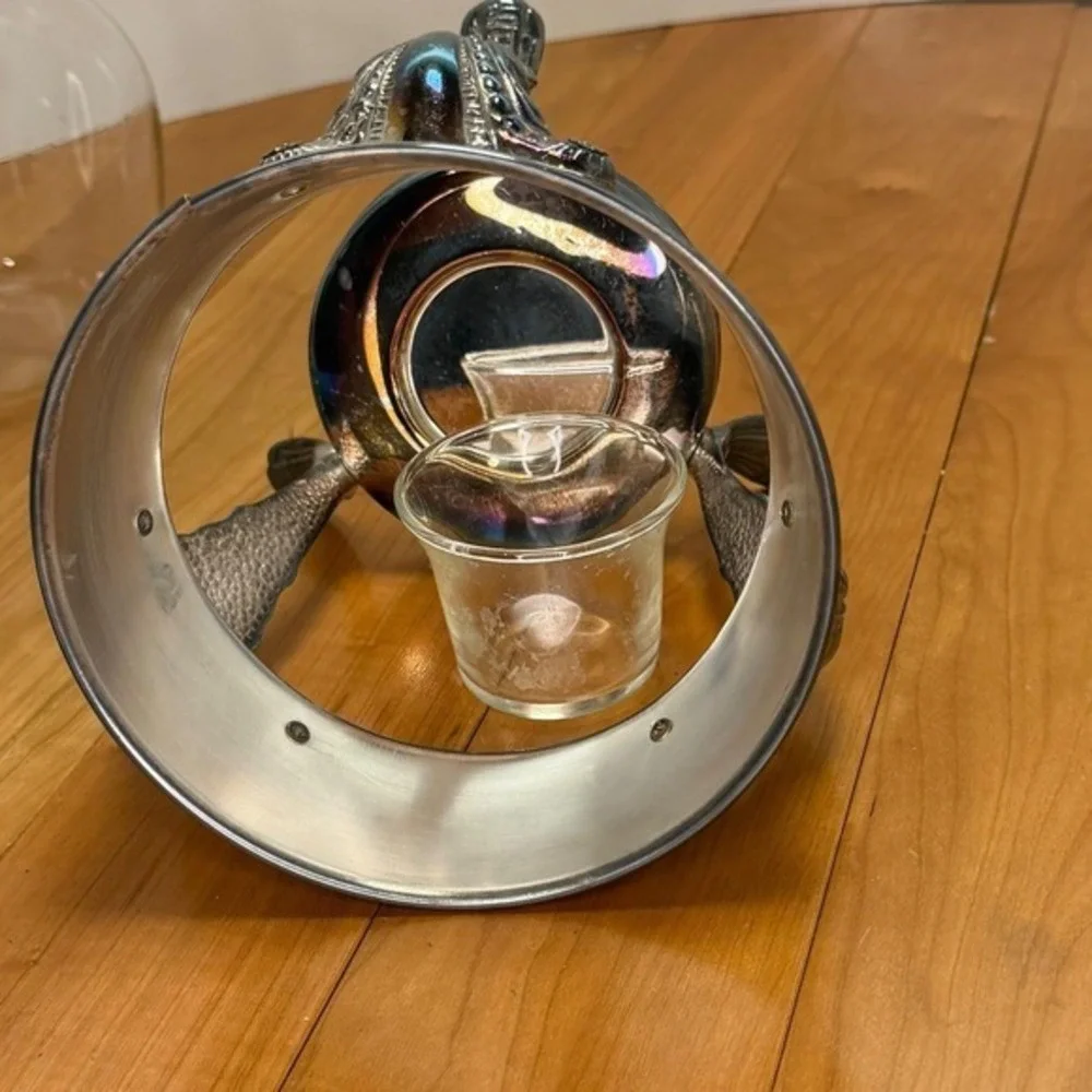 Vintage Leonard Silverplate Coffee Pot – Glass Insert Carafe w/ Ornate Handle